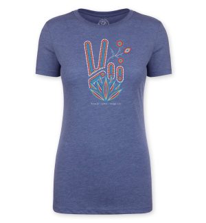 Women's Peace, Love, Tequila! Fashion T-Shirt - Vintage Royal